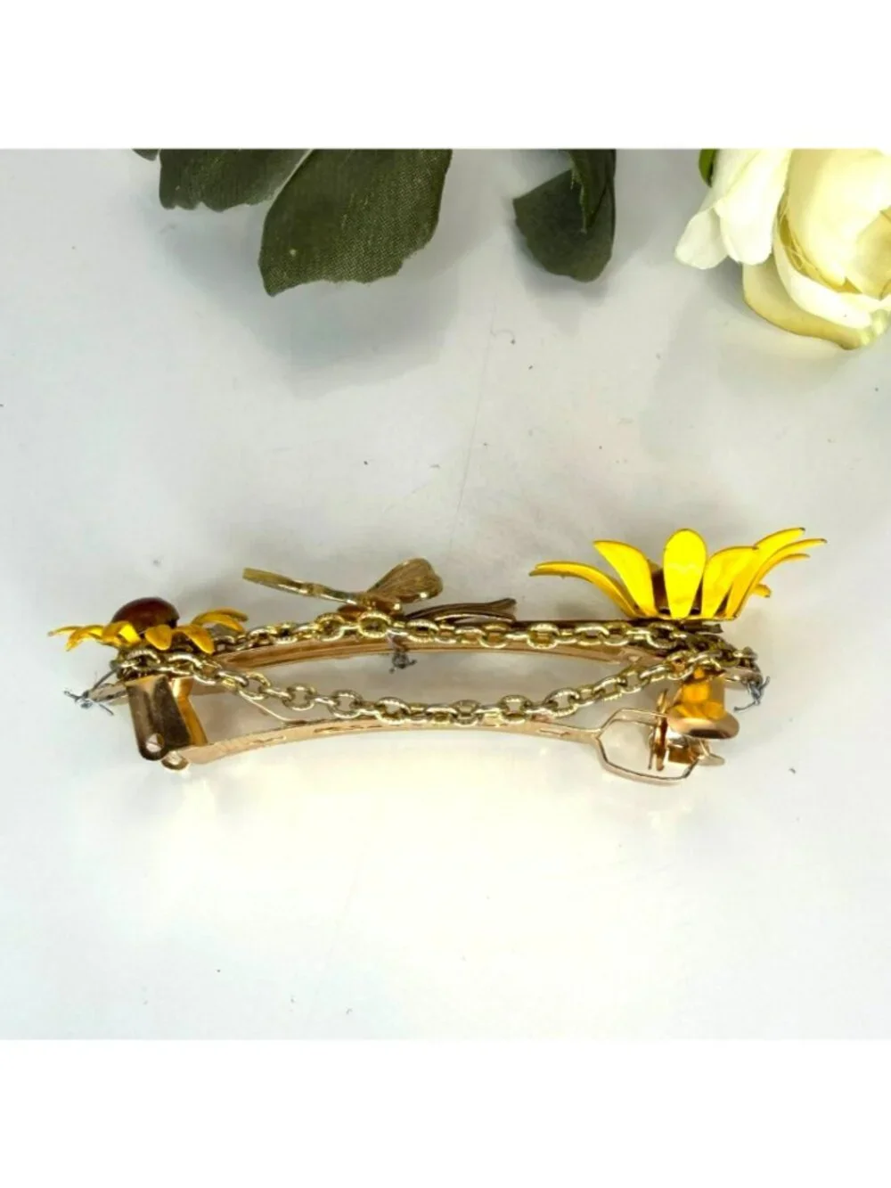 Daisy Butterfly Barrette | One of a Kind Floral Hair Clip
